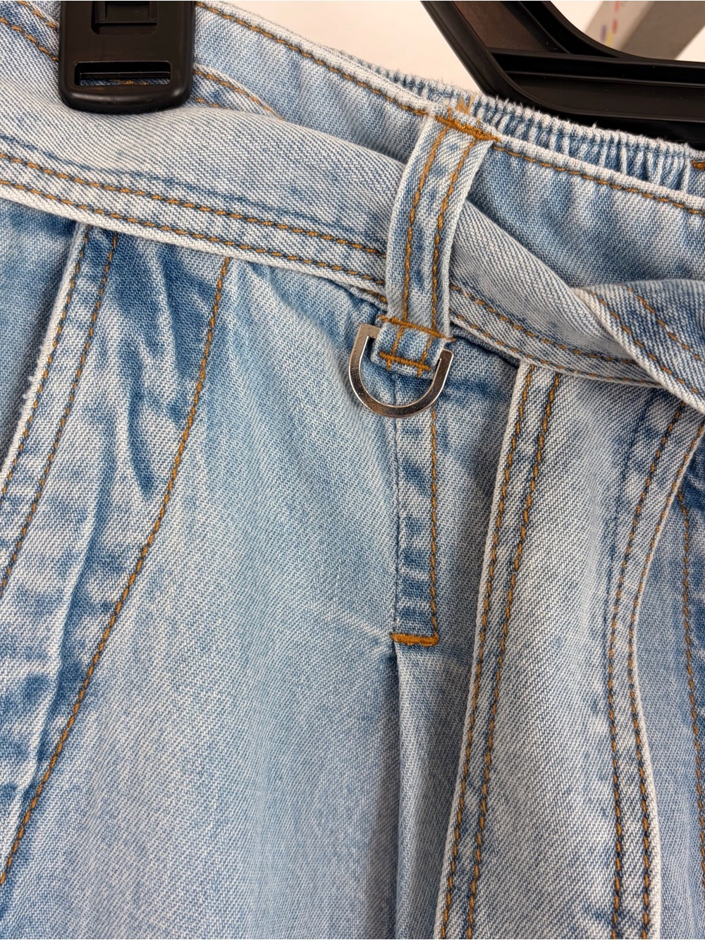Loft Chambray Belted Wide Leg Pants - Picture 5 of 10